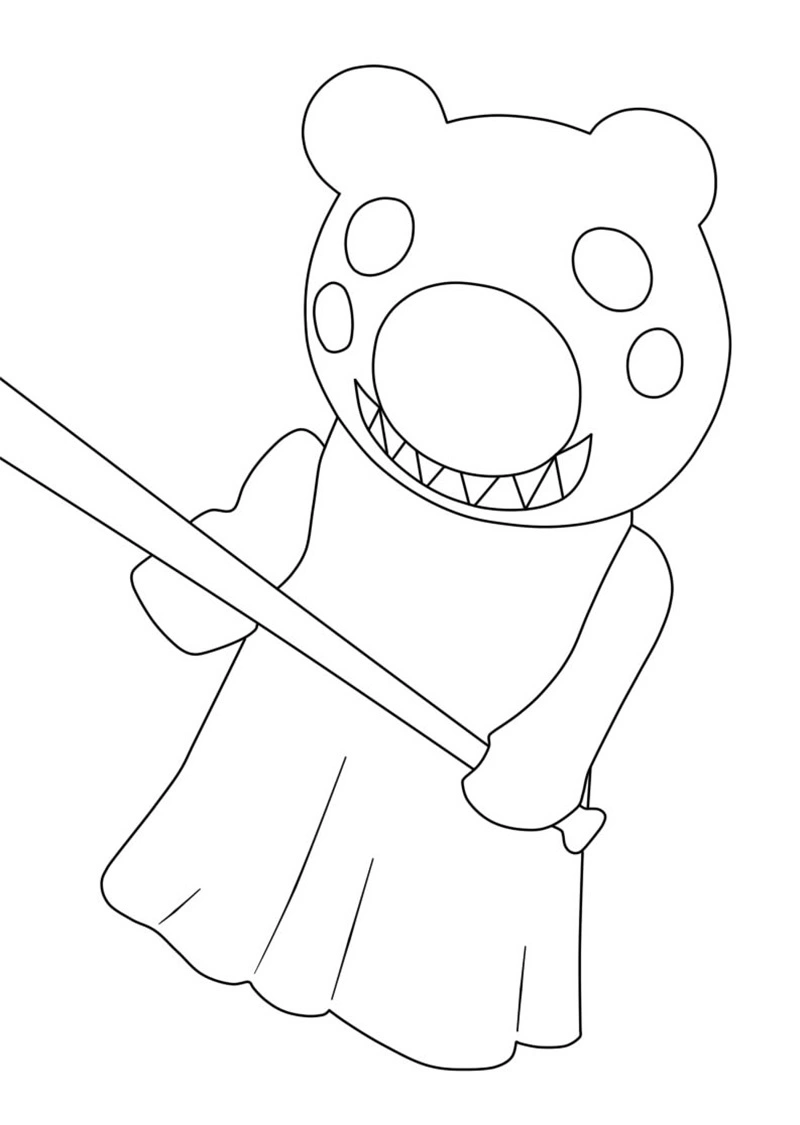 Spooky roblox pig coloring page
